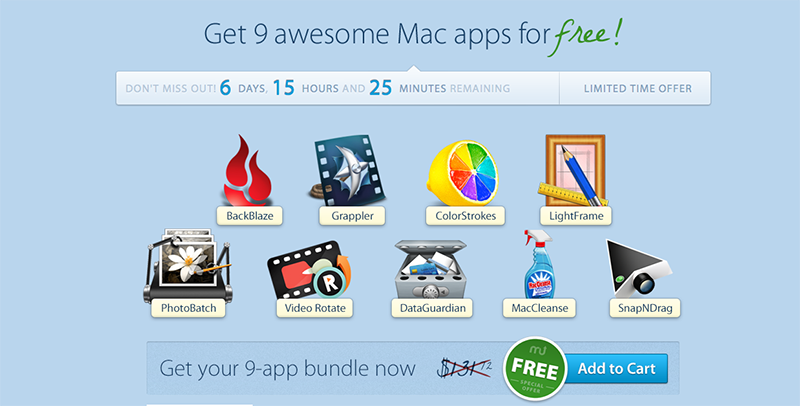 MacUpdate Free Bundle - get 9 awesome Mac apps for FREE