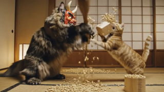にゃんずパロディー：節分の日のにゃんず 豆まき合戦